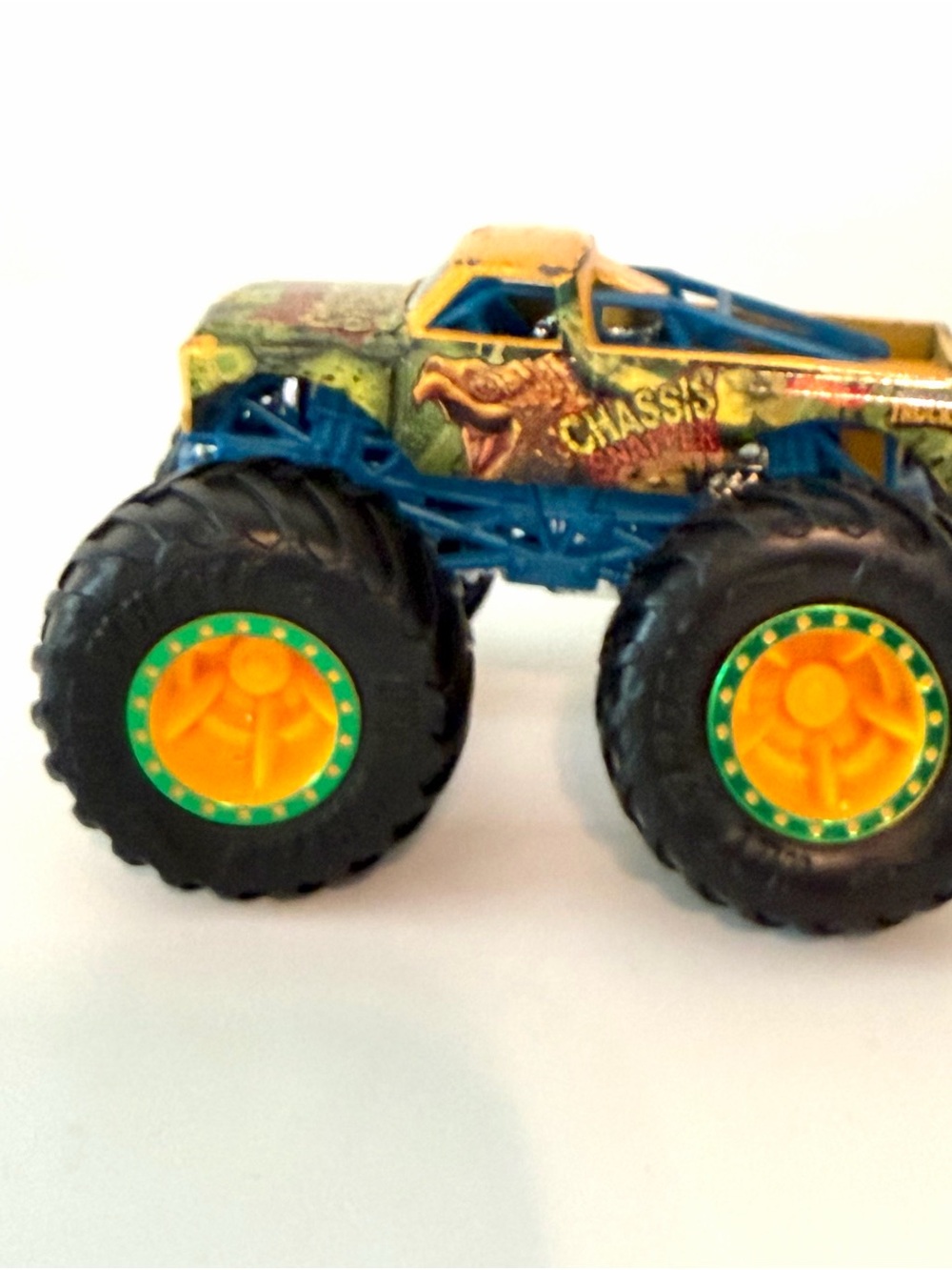 Chassis Monster Truck Toy - Yellow & Blue Hot Wheels